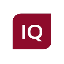 A logo representing aerospace defense, with the letters "iq" inside a maroon rectangle with rounded corners.
