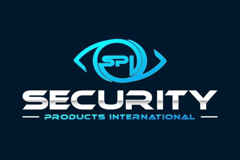 Logo of security products international featuring an abstract blue circle design with the acronym "spi" in the center on a dark background.