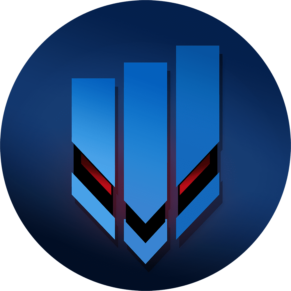 A stylized blue logo with three vertical pillars and red highlights on a dark blue circular background, symbolizing Maris-Tech’s commitment to Defense 360° Situational Awareness.